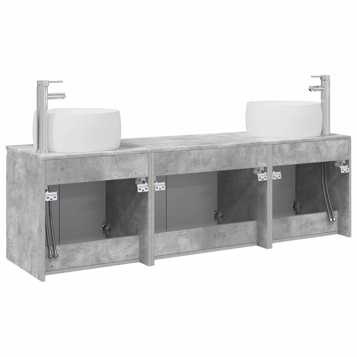 Set ormarića za kupaonicu 3 kom. Betonska siva 49,5 x 44,5 x 66 cm