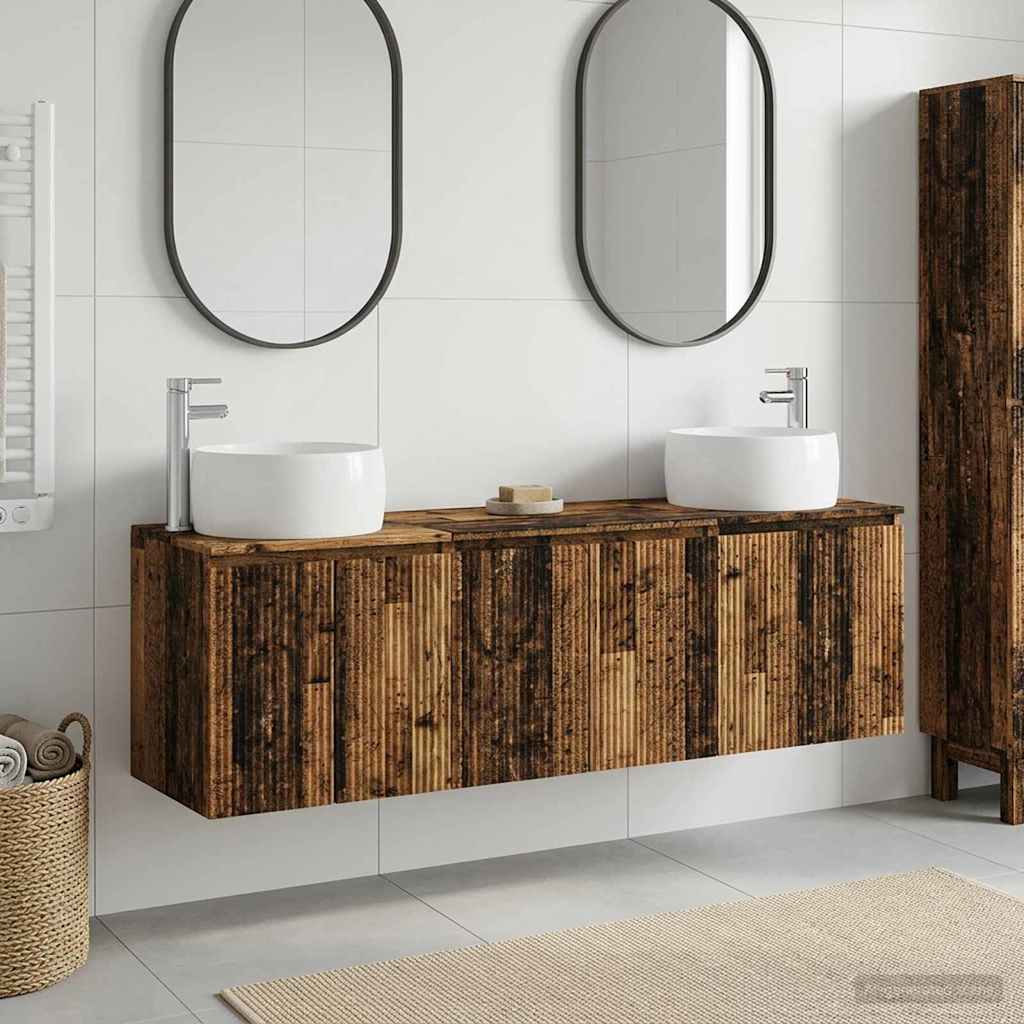 Set ormarića za kupaonicu 3 kom. Staro drvo 49,5 x 44,5 x 66 cm