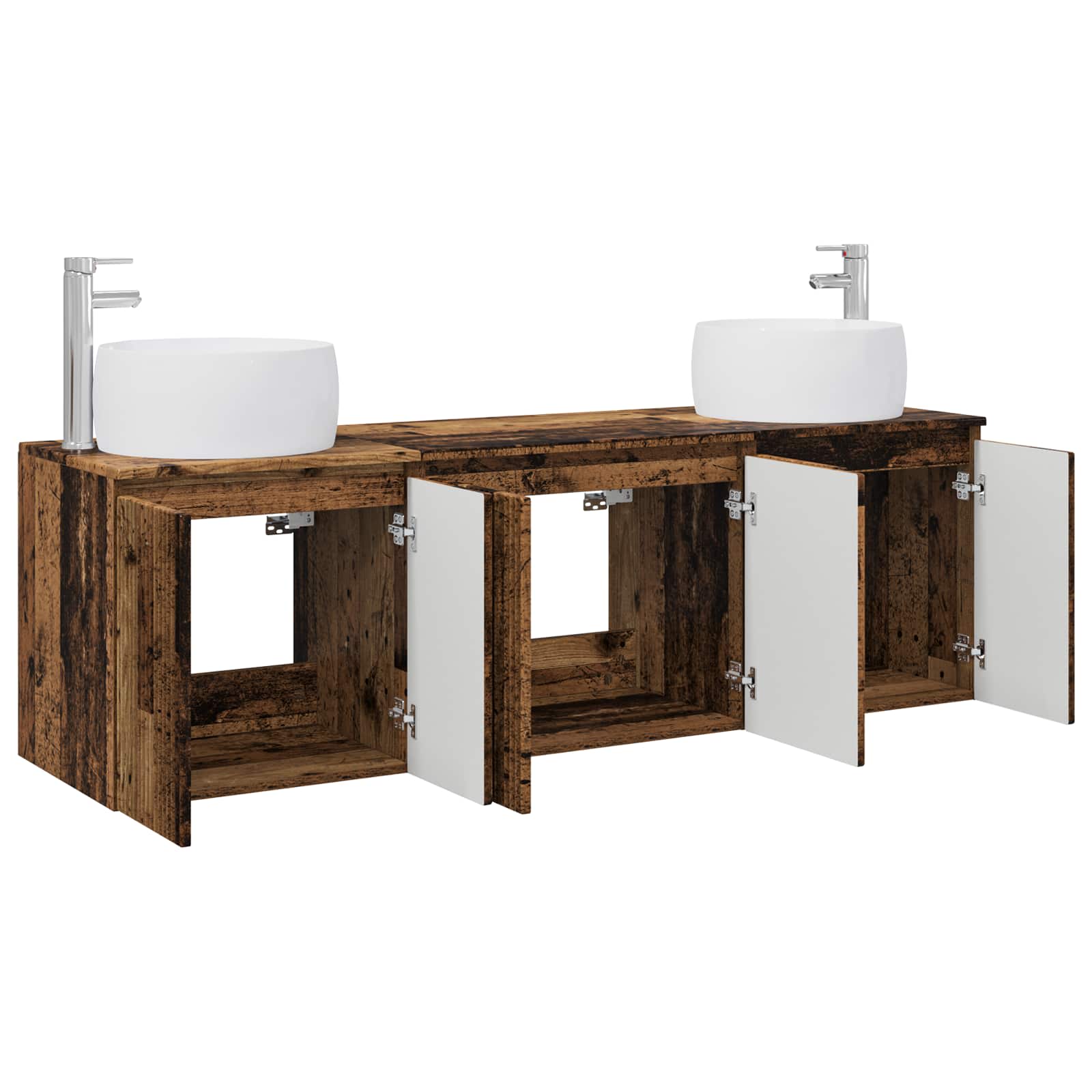 Set ormarića za kupaonicu 3 kom. Staro drvo 49,5 x 44,5 x 66 cm