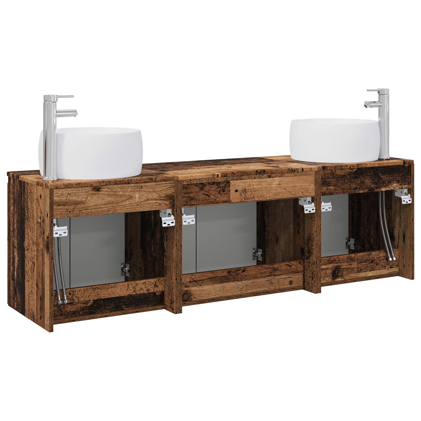 Set ormarića za kupaonicu 3 kom. Staro drvo 49,5 x 44,5 x 66 cm