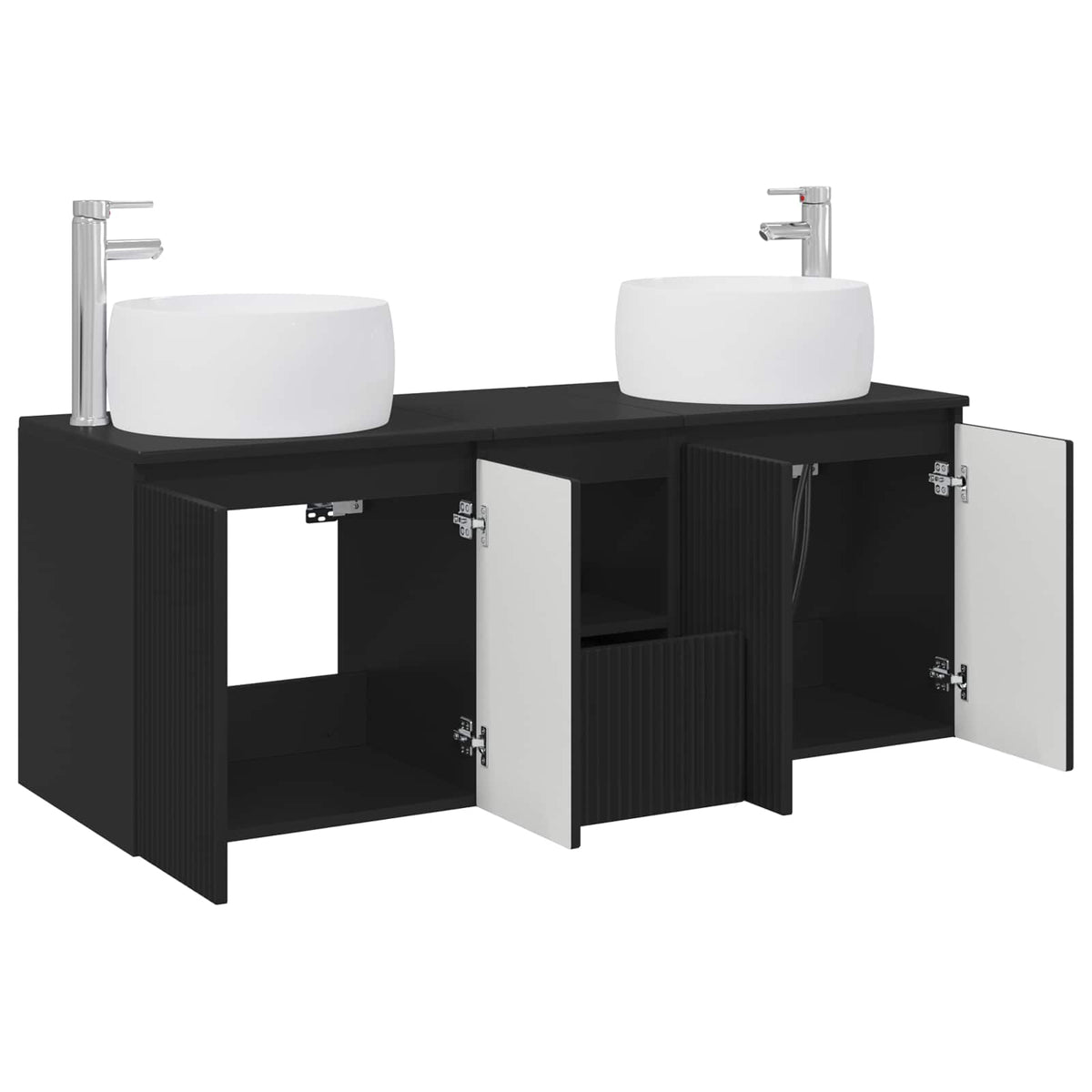Set ormarića za kupaonicu 3 kom. Crna 49,5 x 44,5 x 66 cm