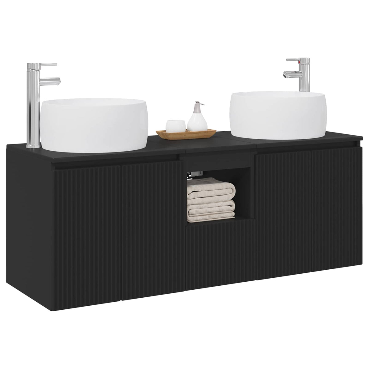 Set ormarića za kupaonicu 3 kom. Crna 49,5 x 44,5 x 66 cm