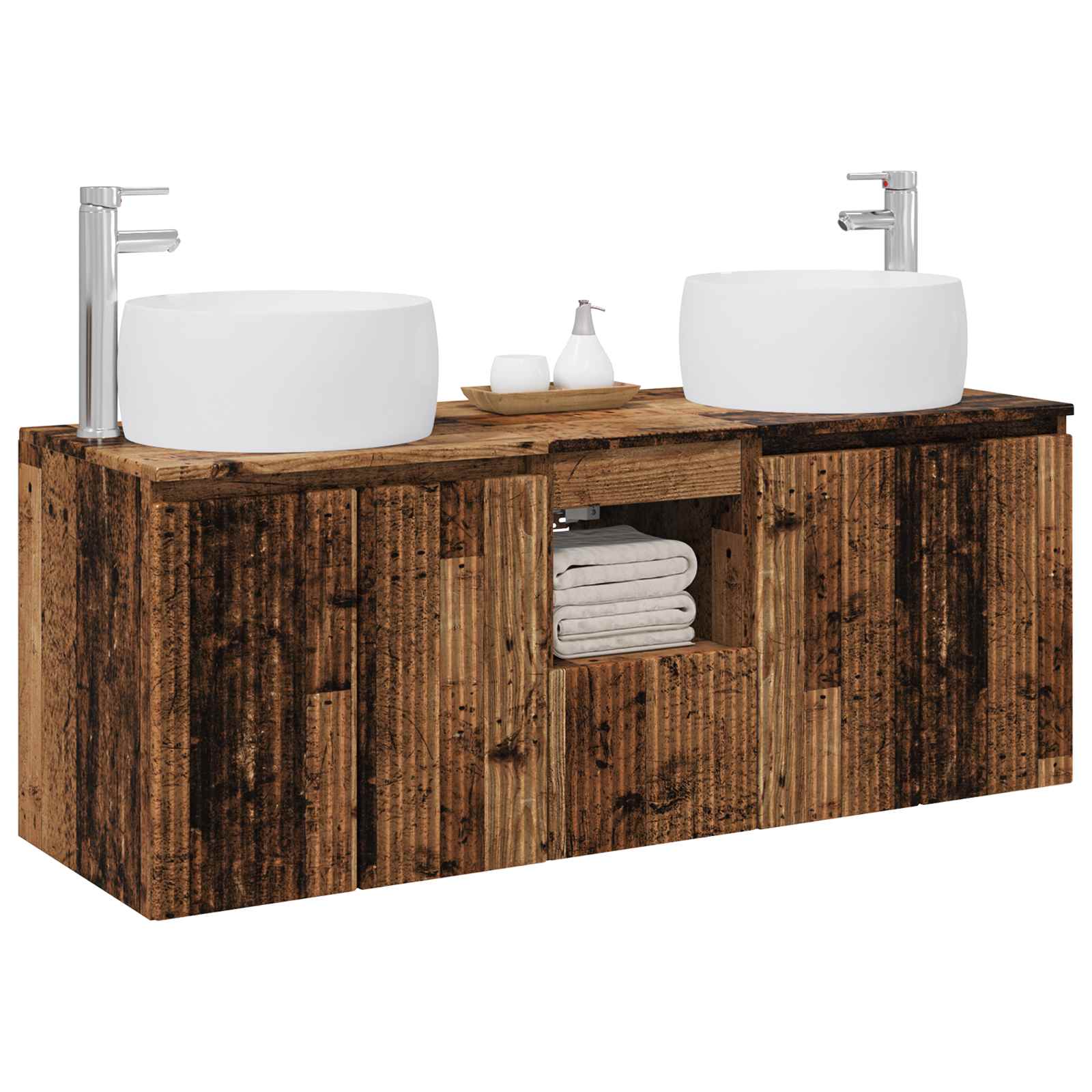 Set ormarića za kupaonicu 3 kom. Staro drvo 49,5 x 44,5 x 66 cm