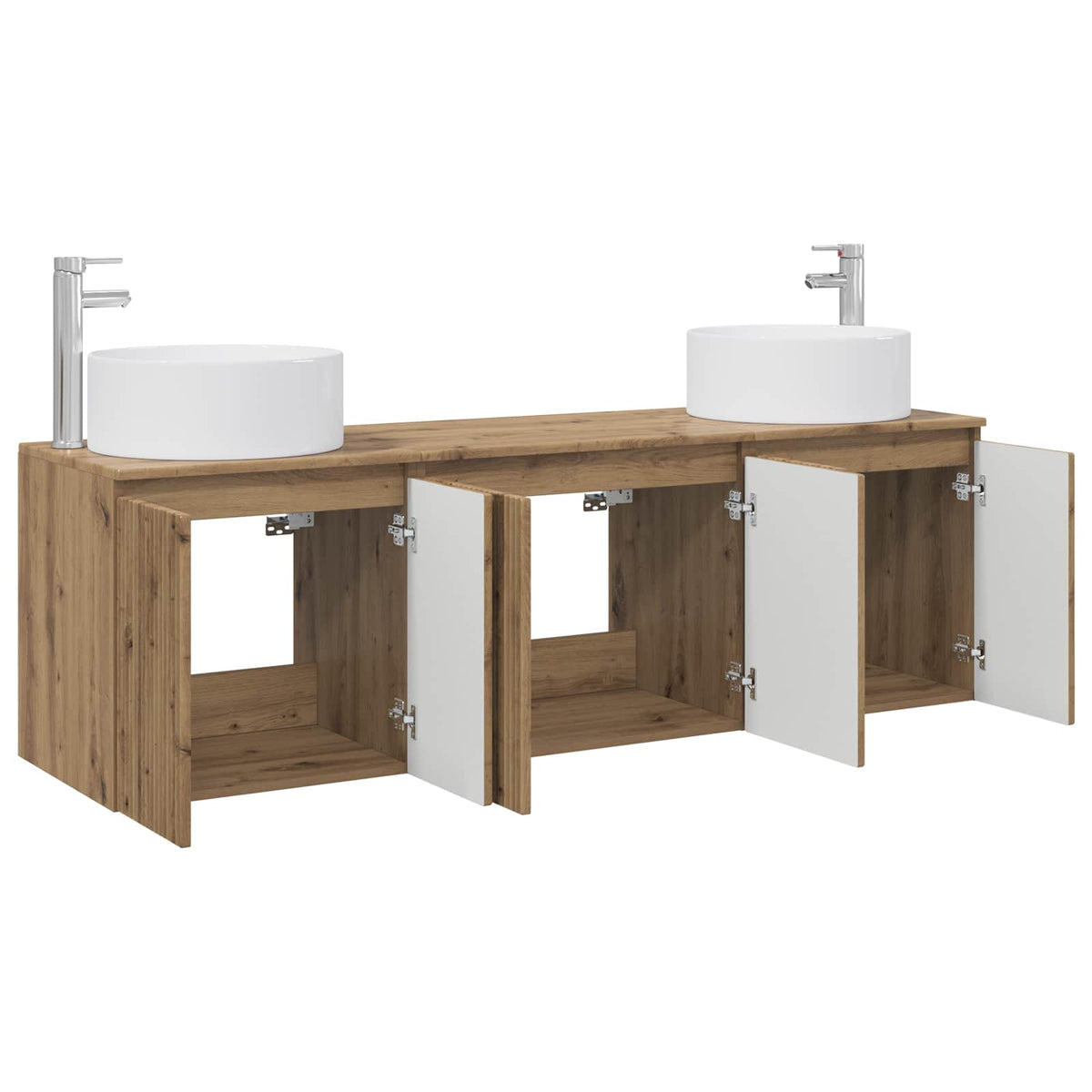 Set ormarića za kupaonicu 3 kom. Hrast artisan Smeđa 49,5 x 44,5 x 65,5 cm