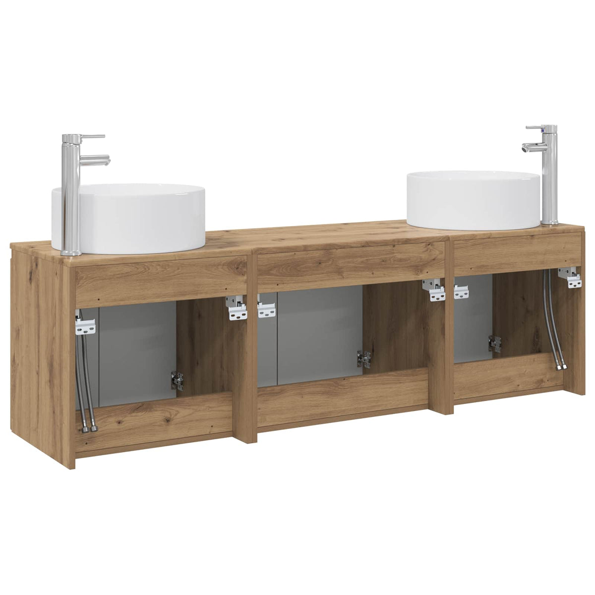 Set ormarića za kupaonicu 3 kom. Hrast artisan Smeđa 49,5 x 44,5 x 65,5 cm