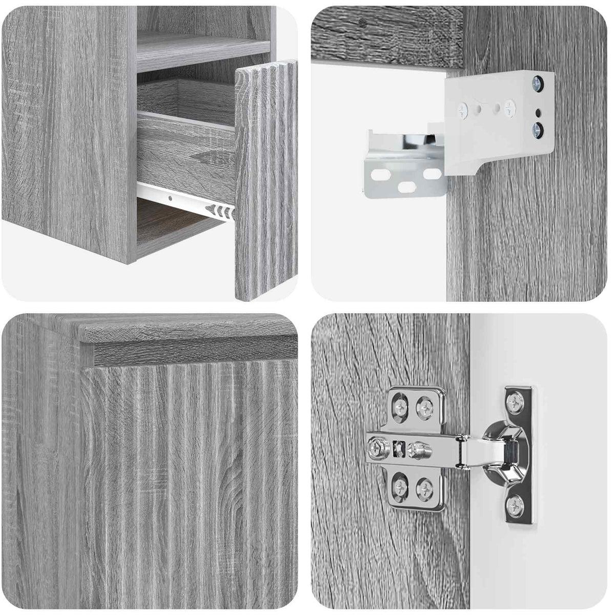Set ormarića za kupaonicu 3 kom. Siva Sonoma 49,5 x 44,5 x 65,5 cm