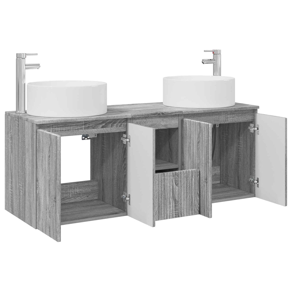 Set ormarića za kupaonicu 3 kom. Siva Sonoma 49,5 x 44,5 x 65,5 cm