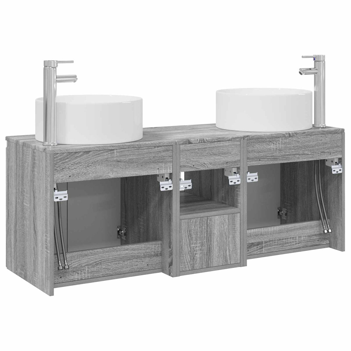 Set ormarića za kupaonicu 3 kom. Siva Sonoma 49,5 x 44,5 x 65,5 cm