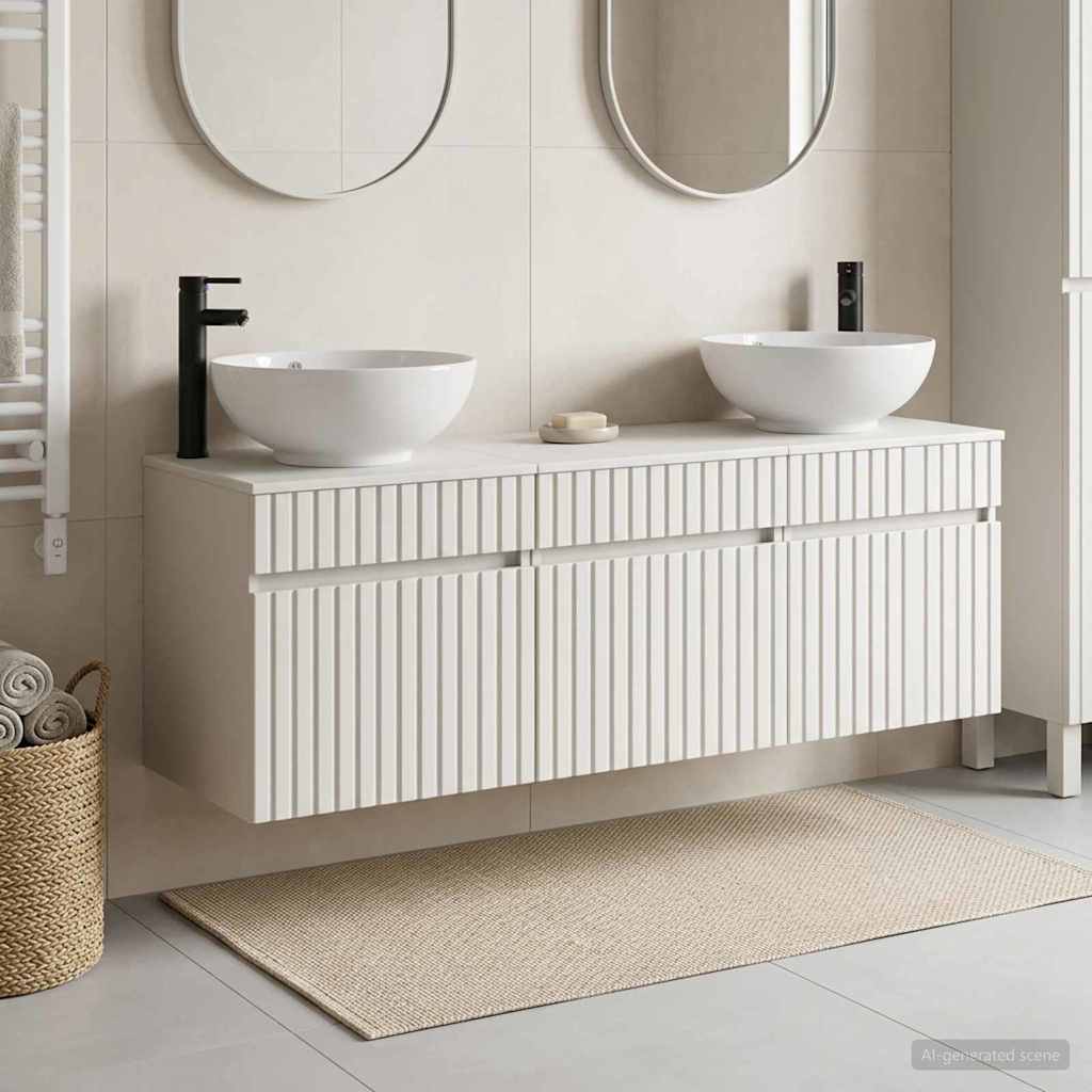 Set ormarića za kupaonicu 3 kom. Bijela 49 x 44,5 x 66,5 cm