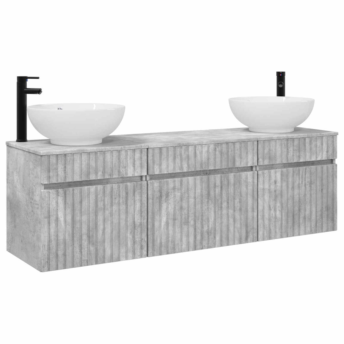 Set ormarića za kupaonicu 3 kom. Betonska siva 49 x 44,5 x 66,5 cm