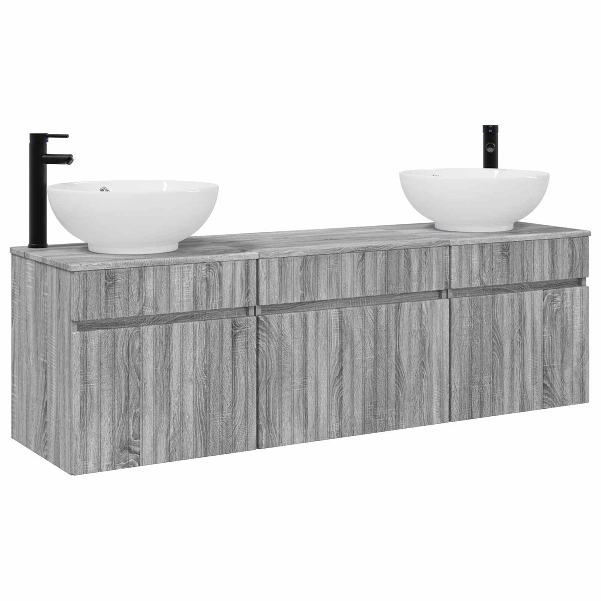 Set ormarića za kupaonicu 3 kom. Siva Sonoma 49 x 44,5 x 66,5 cm