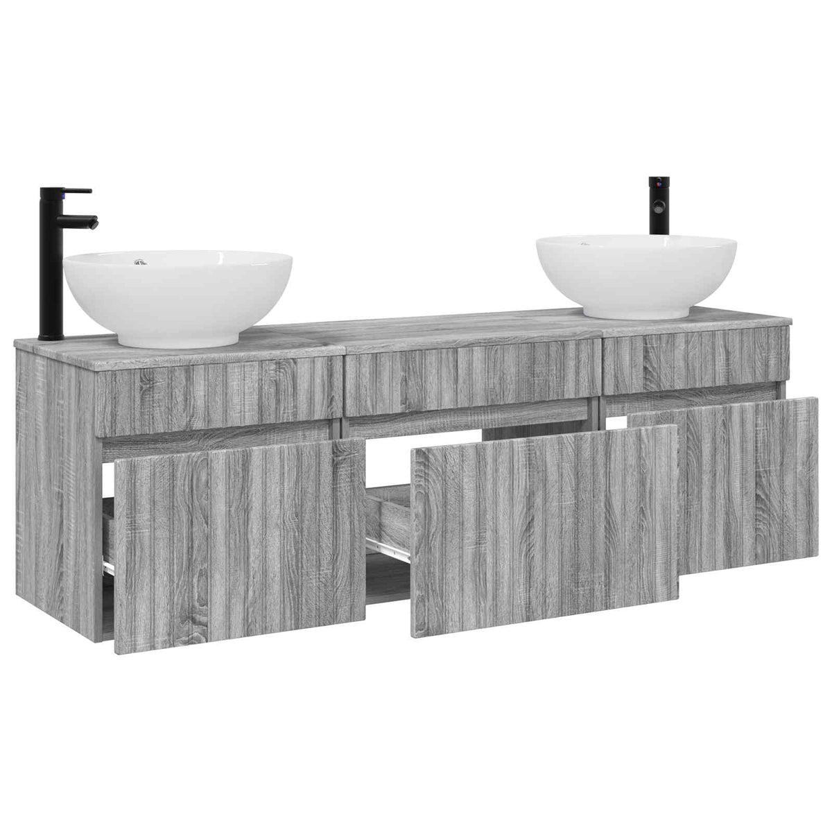Set ormarića za kupaonicu 3 kom. Siva Sonoma 49 x 44,5 x 66,5 cm