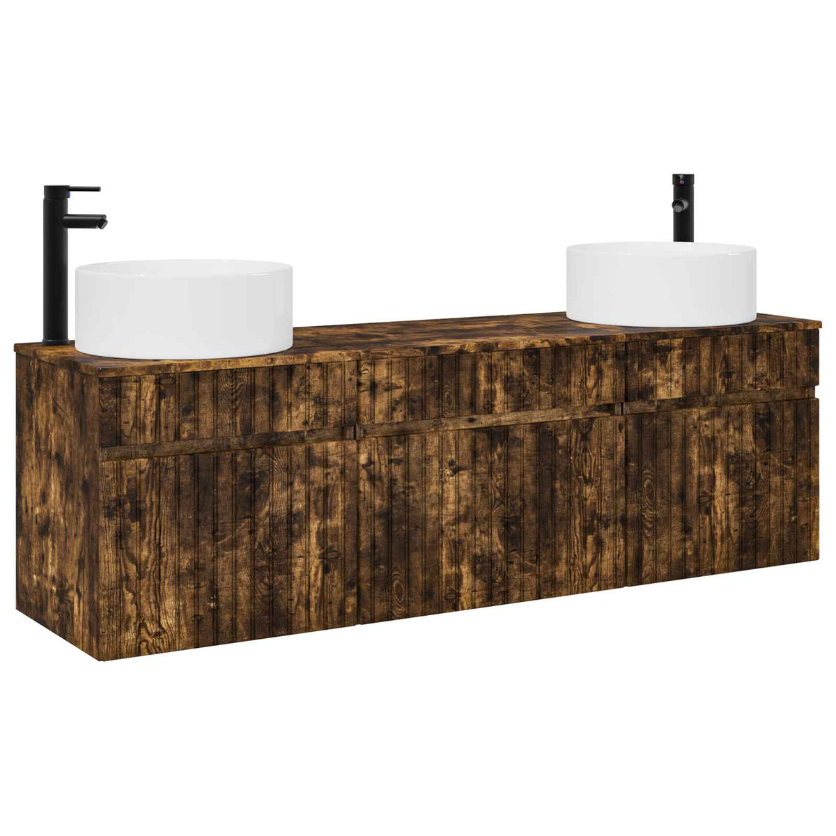 Set ormarića za kupaonicu 3 kom. Dimljeni hrast Smeđa 49 x 44,5 x 65,5 cm