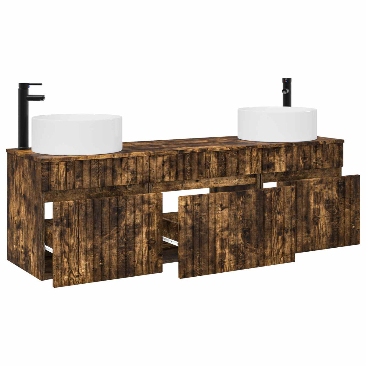 Set ormarića za kupaonicu 3 kom. Dimljeni hrast Smeđa 49 x 44,5 x 65,5 cm