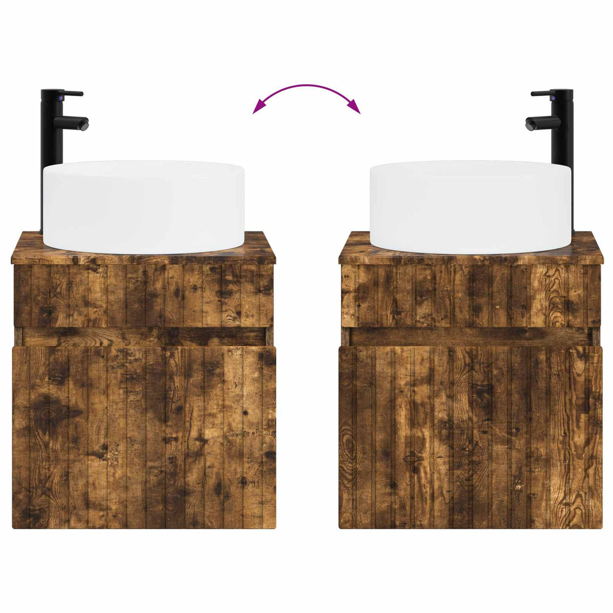 Set ormarića za kupaonicu 3 kom. Dimljeni hrast Smeđa 49 x 44,5 x 65,5 cm