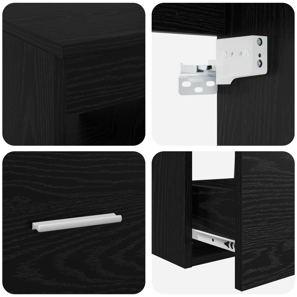 Set ormarića za kupaonicu 3 kom. Crni hrast 49,5 x 35 x 63 cm