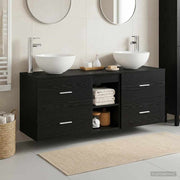Set ormarića za kupaonicu 3 kom. Crni hrast 49,5 x 35 x 63 cm