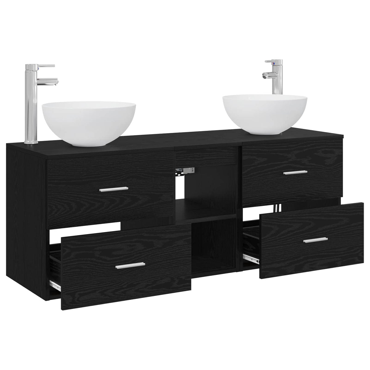 Set ormarića za kupaonicu 3 kom. Crni hrast 49,5 x 35 x 63 cm