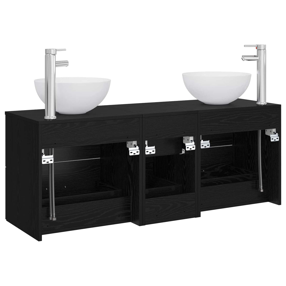 Set ormarića za kupaonicu 3 kom. Crni hrast 49,5 x 35 x 63 cm