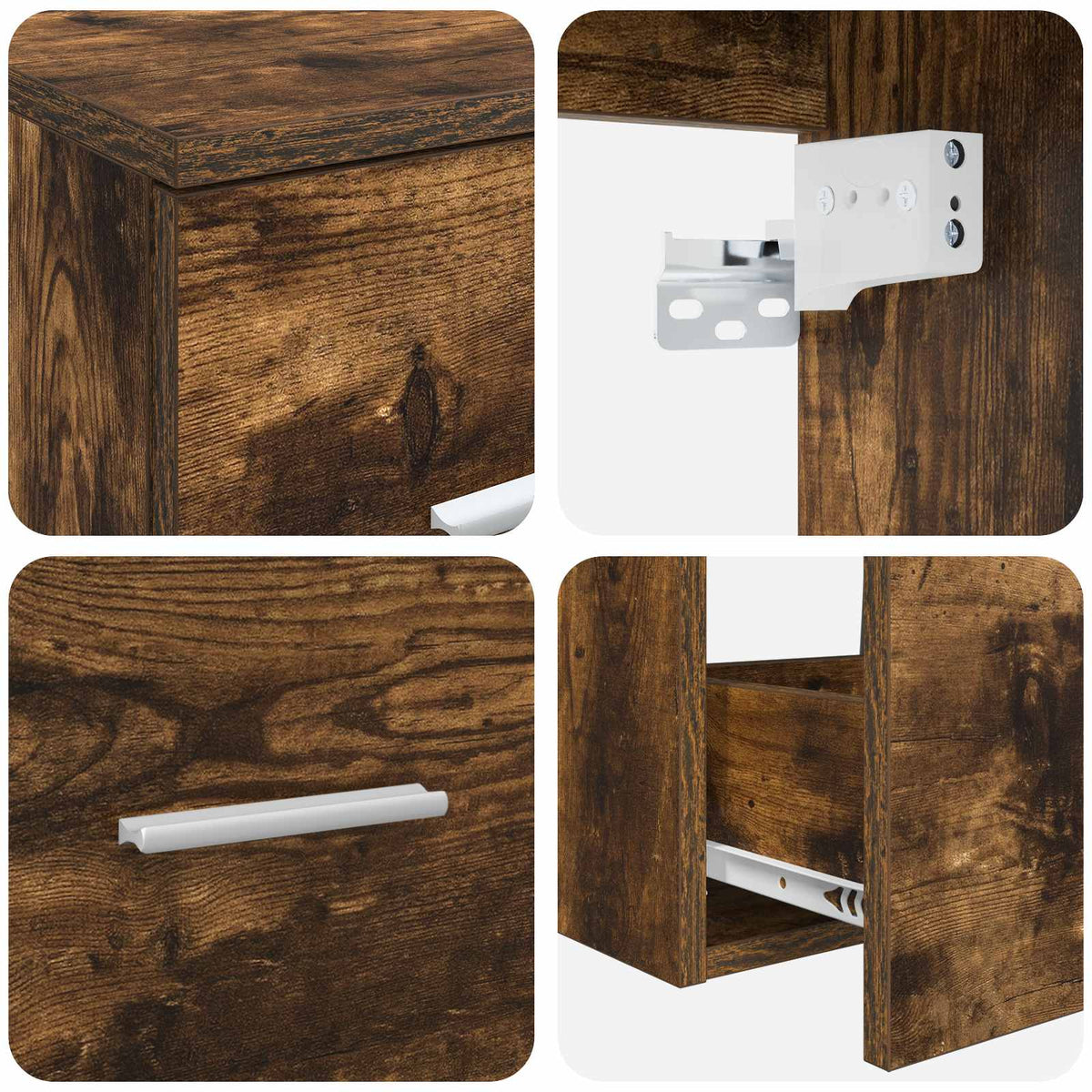 Set ormarića za kupaonicu 3 kom. Dimljeni hrast Smeđa 49,5 x 35 x 63 cm