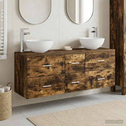 Set ormarića za kupaonicu 3 kom. Dimljeni hrast Smeđa 49,5 x 35 x 63 cm