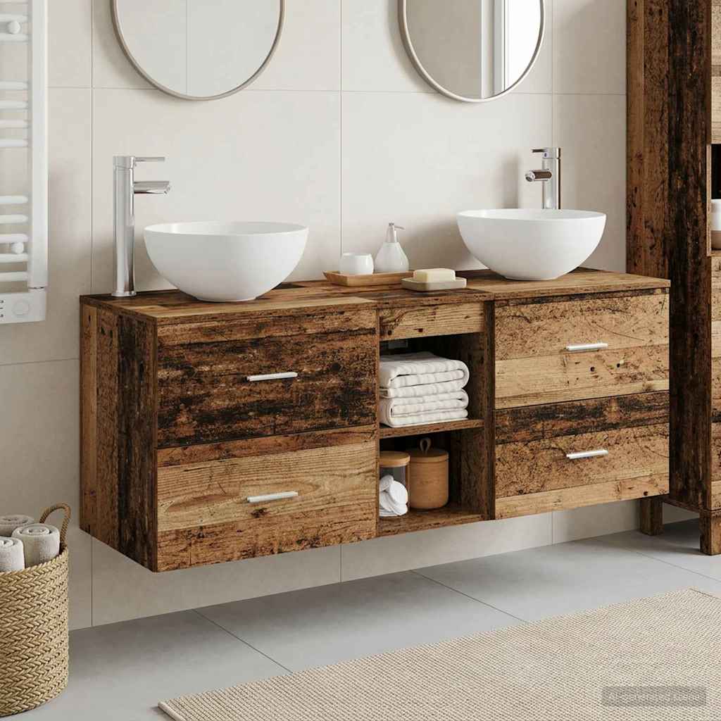 Set ormarića za kupaonicu 3 kom. Staro drvo 49,5 x 41 x 64,5 cm