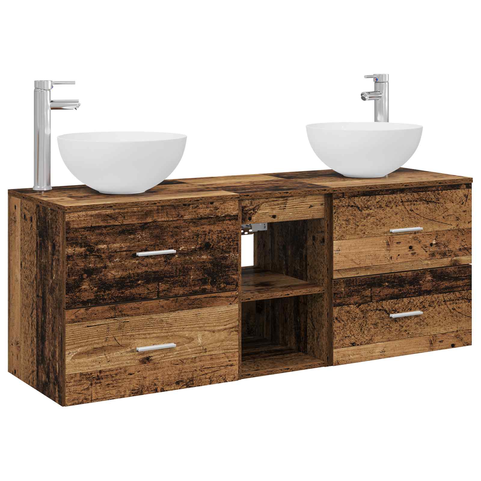 Set ormarića za kupaonicu 3 kom. Staro drvo 49,5 x 41 x 64,5 cm