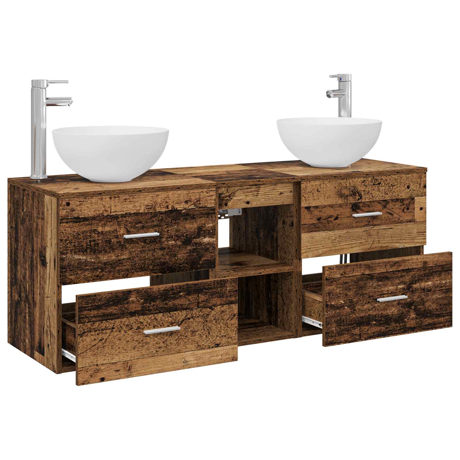Set ormarića za kupaonicu 3 kom. Staro drvo 49,5 x 41 x 64,5 cm
