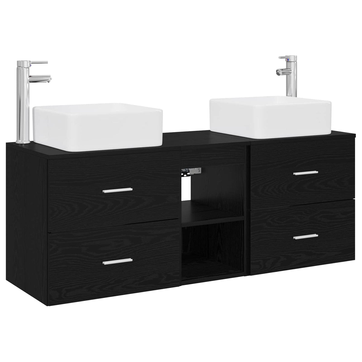 Set ormarića za kupaonicu 3 kom. Crni hrast 49,5 x 41 x 63 cm