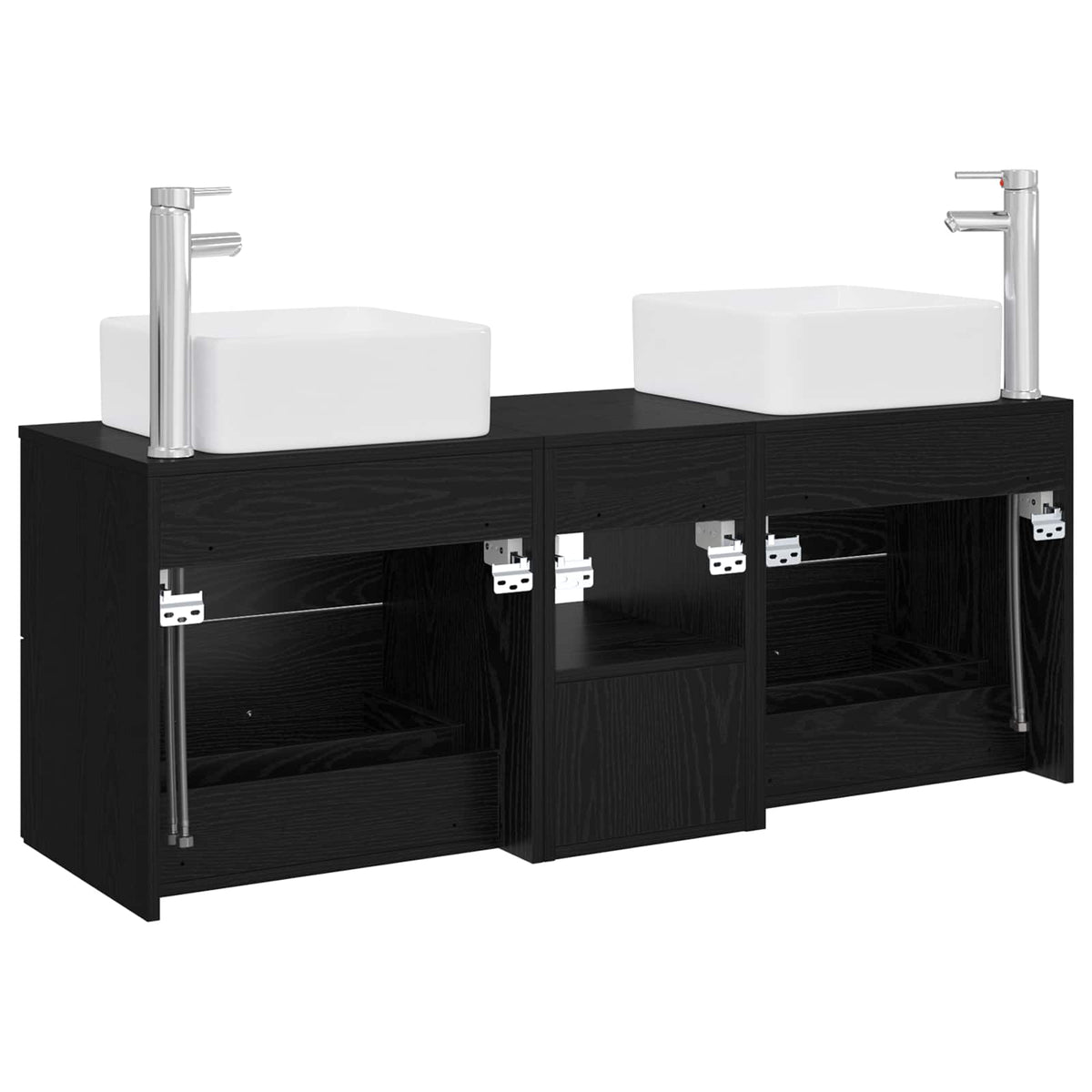 Set ormarića za kupaonicu 3 kom. Crni hrast 49,5 x 41 x 63 cm