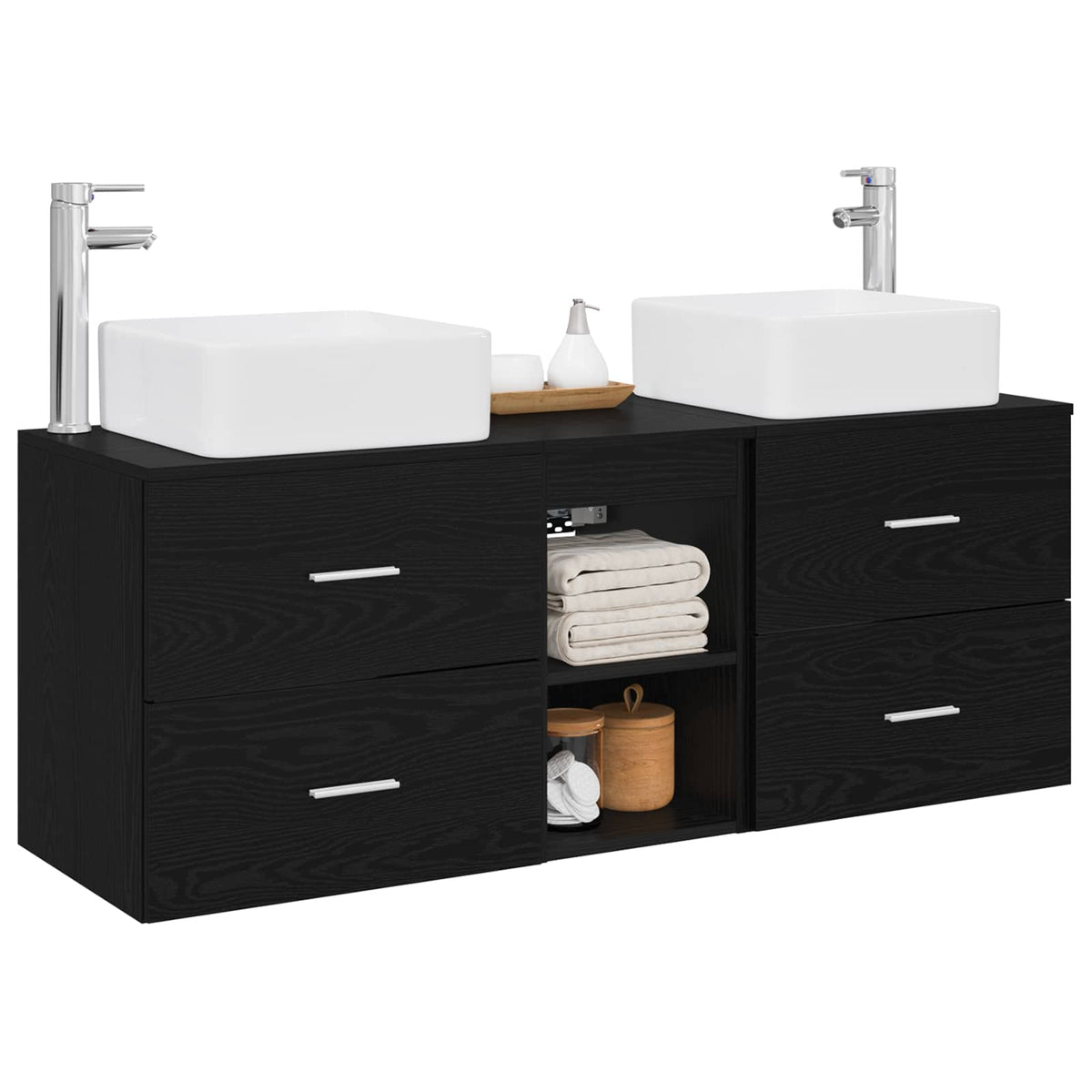 Set ormarića za kupaonicu 3 kom. Crni hrast 49,5 x 41 x 63 cm