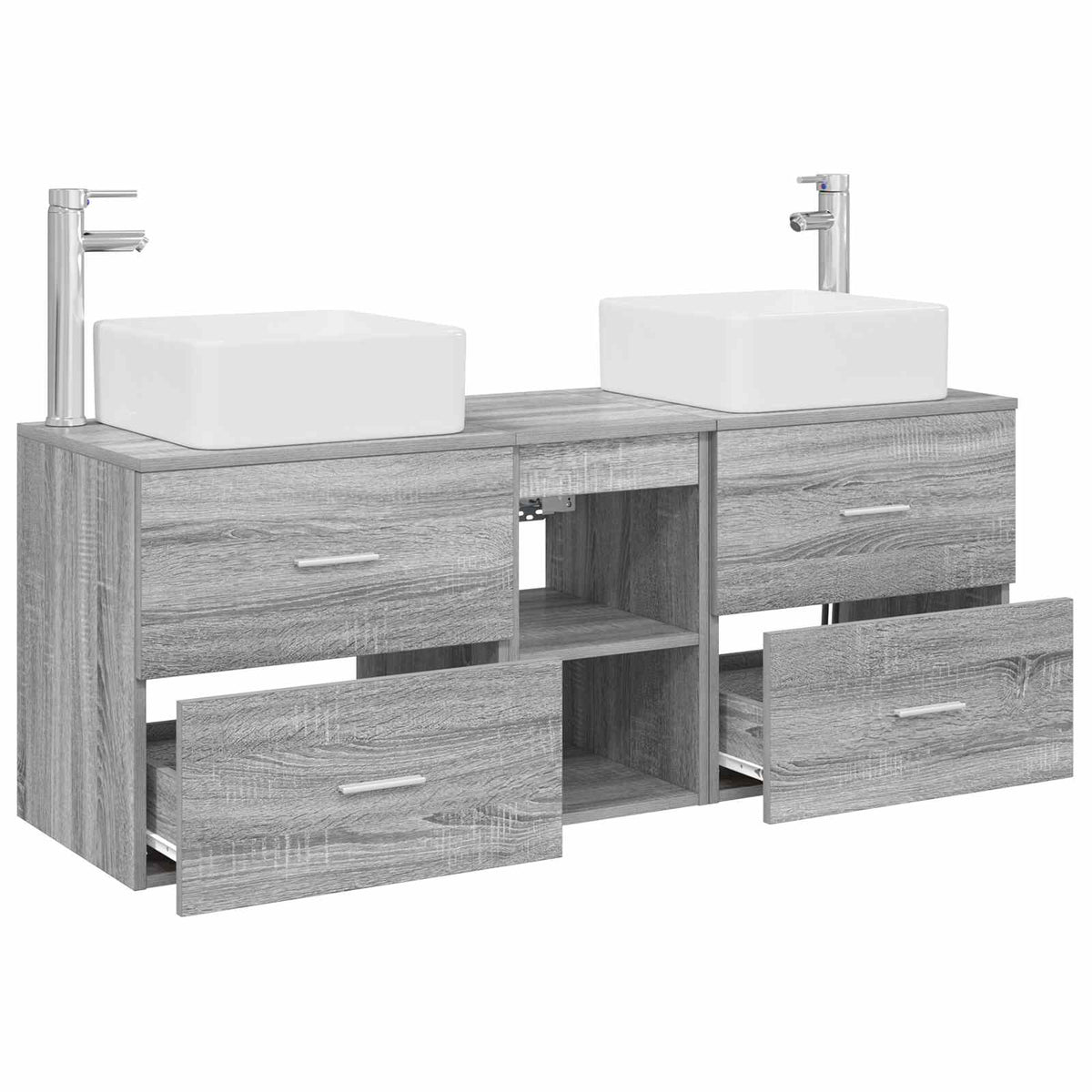 Set ormarića za kupaonicu 3 kom. Siva Sonoma 49,5 x 41 x 63 cm