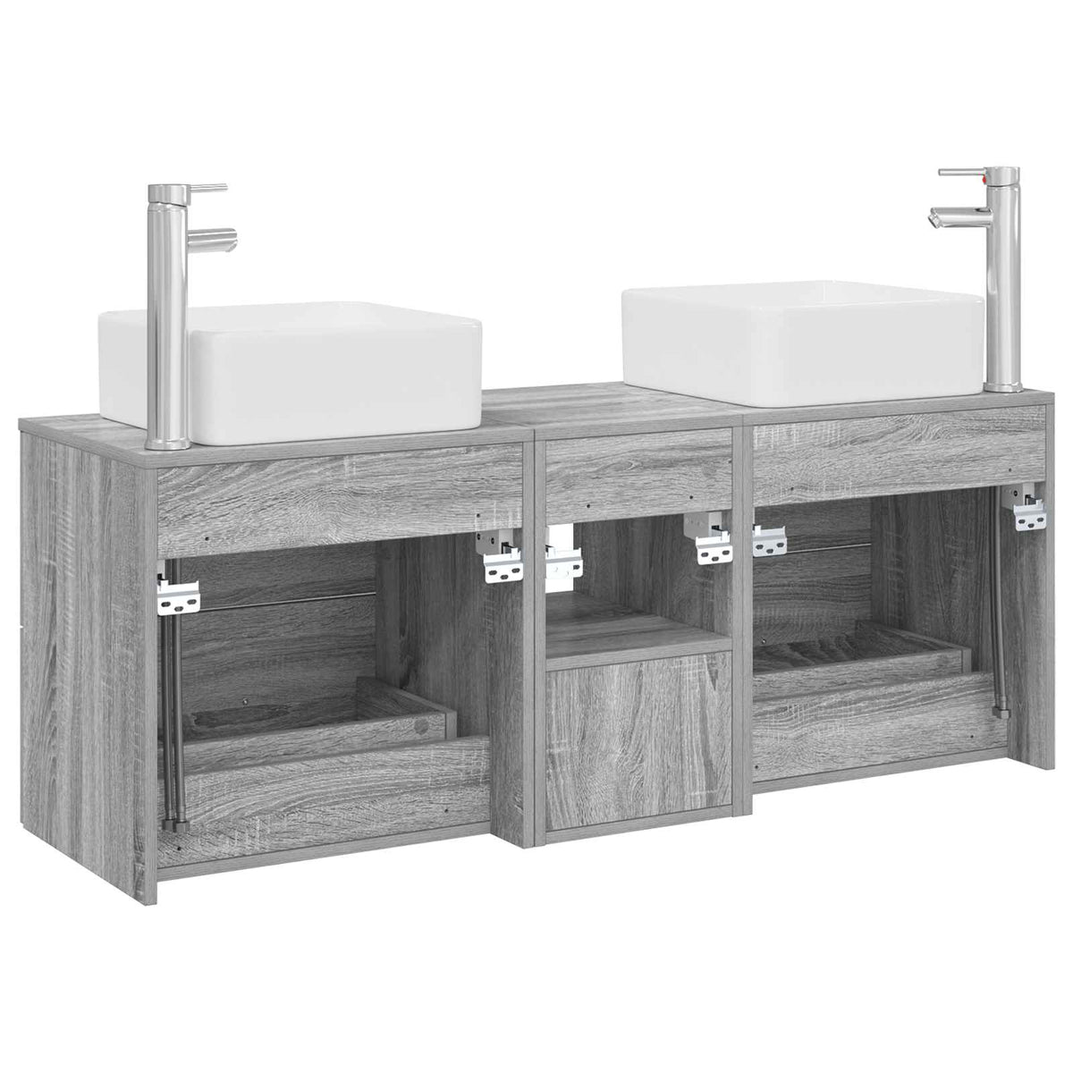 Set ormarića za kupaonicu 3 kom. Siva Sonoma 49,5 x 41 x 63 cm