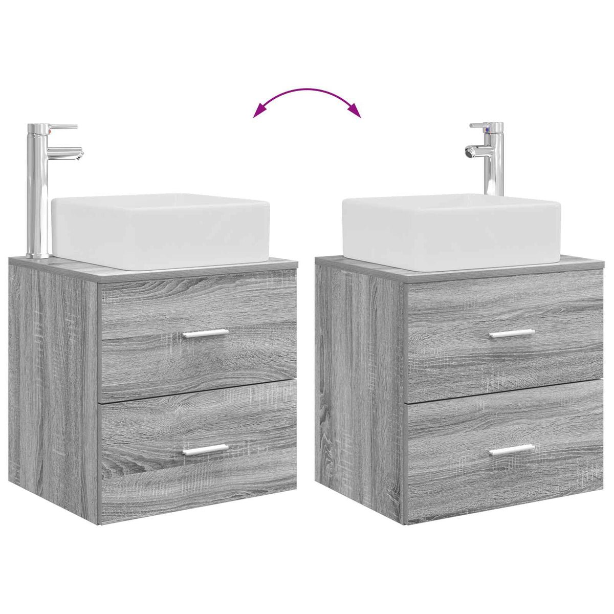 Set ormarića za kupaonicu 3 kom. Siva Sonoma 49,5 x 41 x 63 cm
