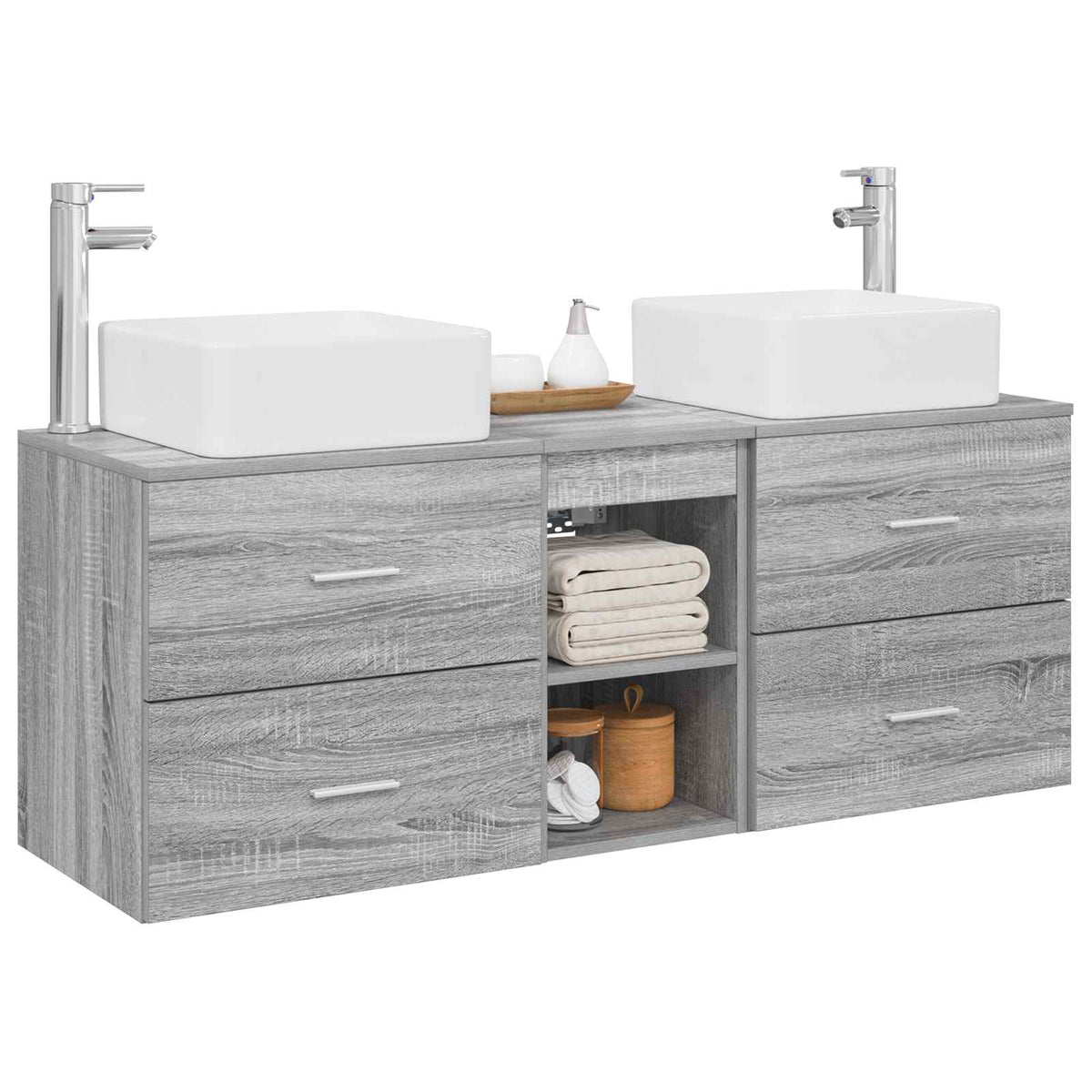 Set ormarića za kupaonicu 3 kom. Siva Sonoma 49,5 x 41 x 63 cm