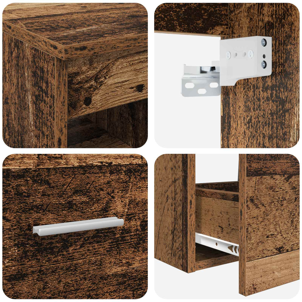 Set ormarića za kupaonicu 3 kom. Staro drvo 49,5 x 41 x 63 cm