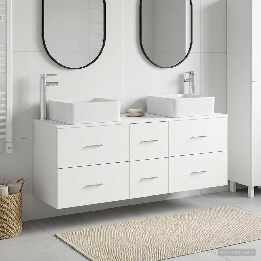 Set ormarića za kupaonicu 3 kom. Bijela 49,5 x 41 x 63 cm