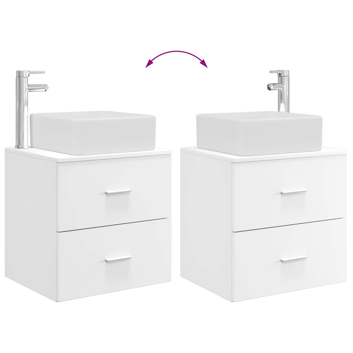Set ormarića za kupaonicu 3 kom. Bijela 49,5 x 41 x 63 cm