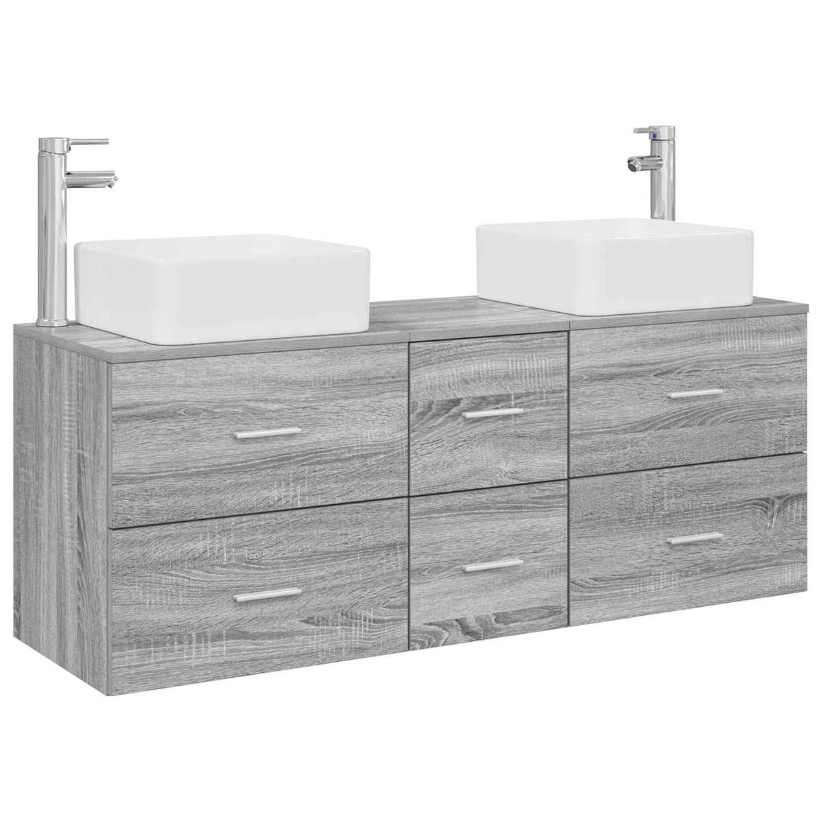 Set ormarića za kupaonicu 3 kom. Siva Sonoma 49,5 x 41 x 63 cm