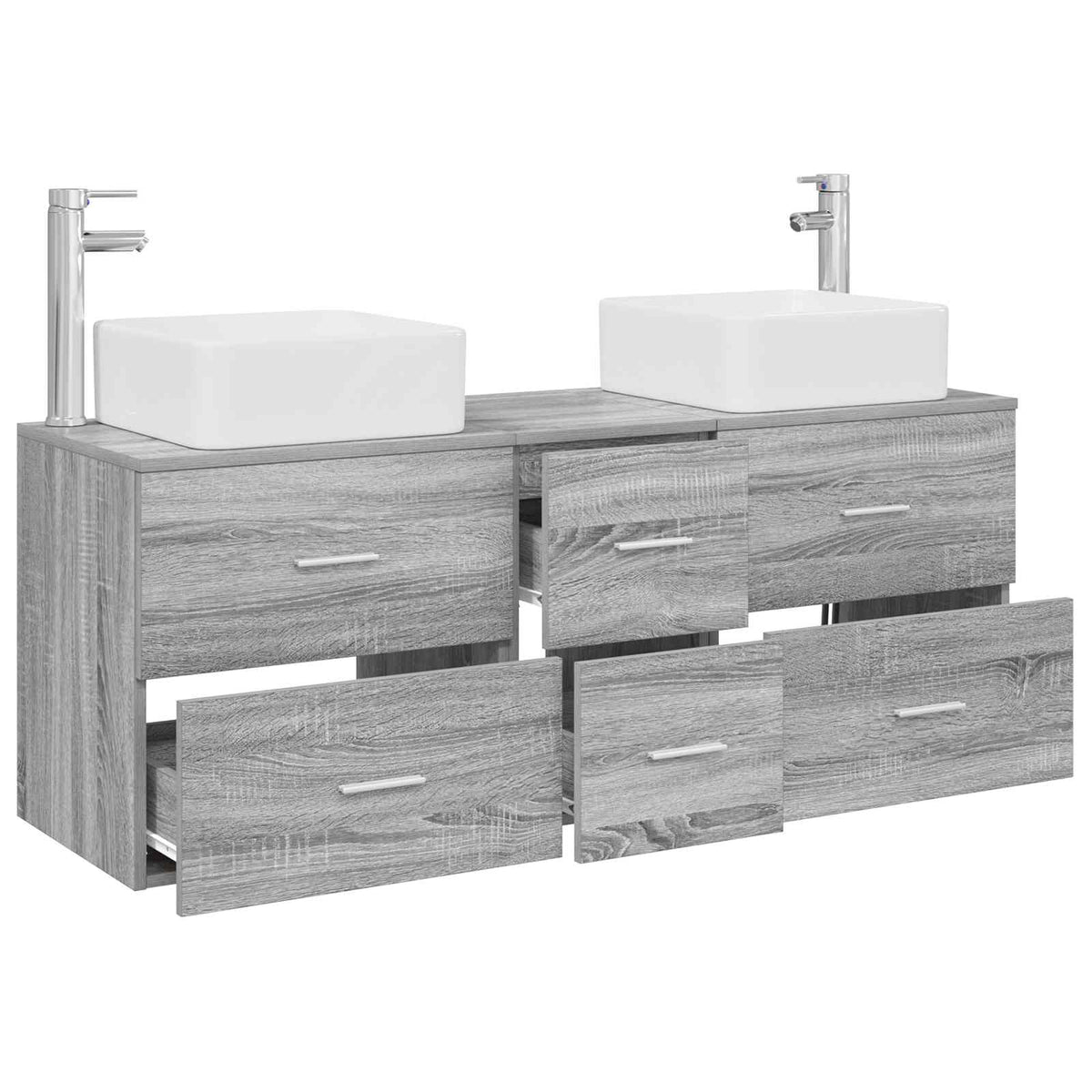 Set ormarića za kupaonicu 3 kom. Siva Sonoma 49,5 x 41 x 63 cm