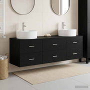Set ormarića za kupaonicu 3 kom. Crna 62,5 x 44,5 x 50 cm