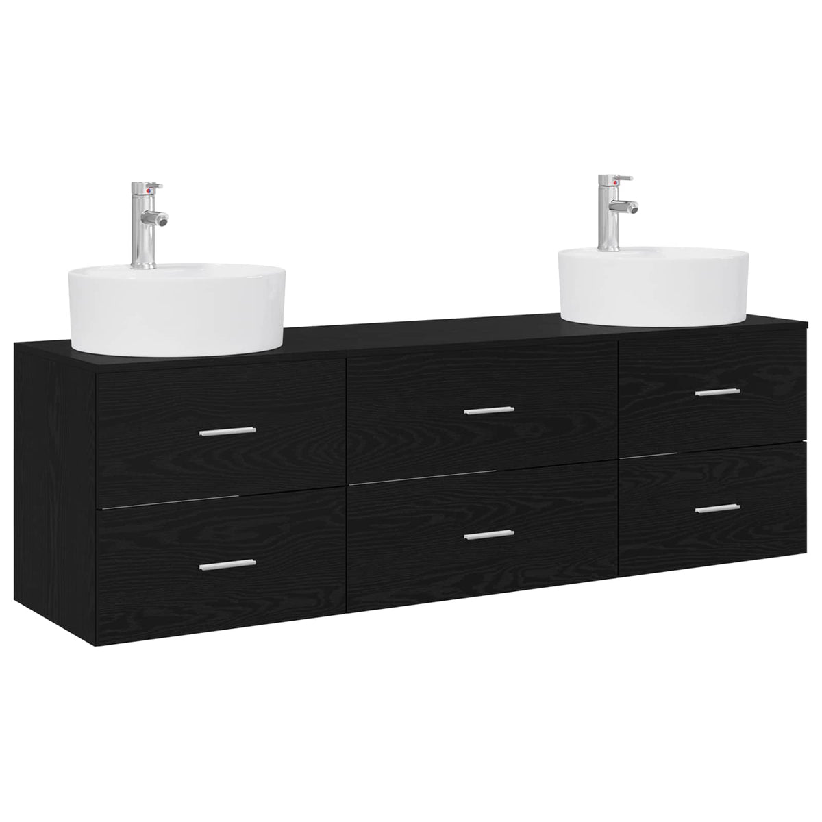 Set ormarića za kupaonicu 3 kom. Crna 62,5 x 44,5 x 50 cm