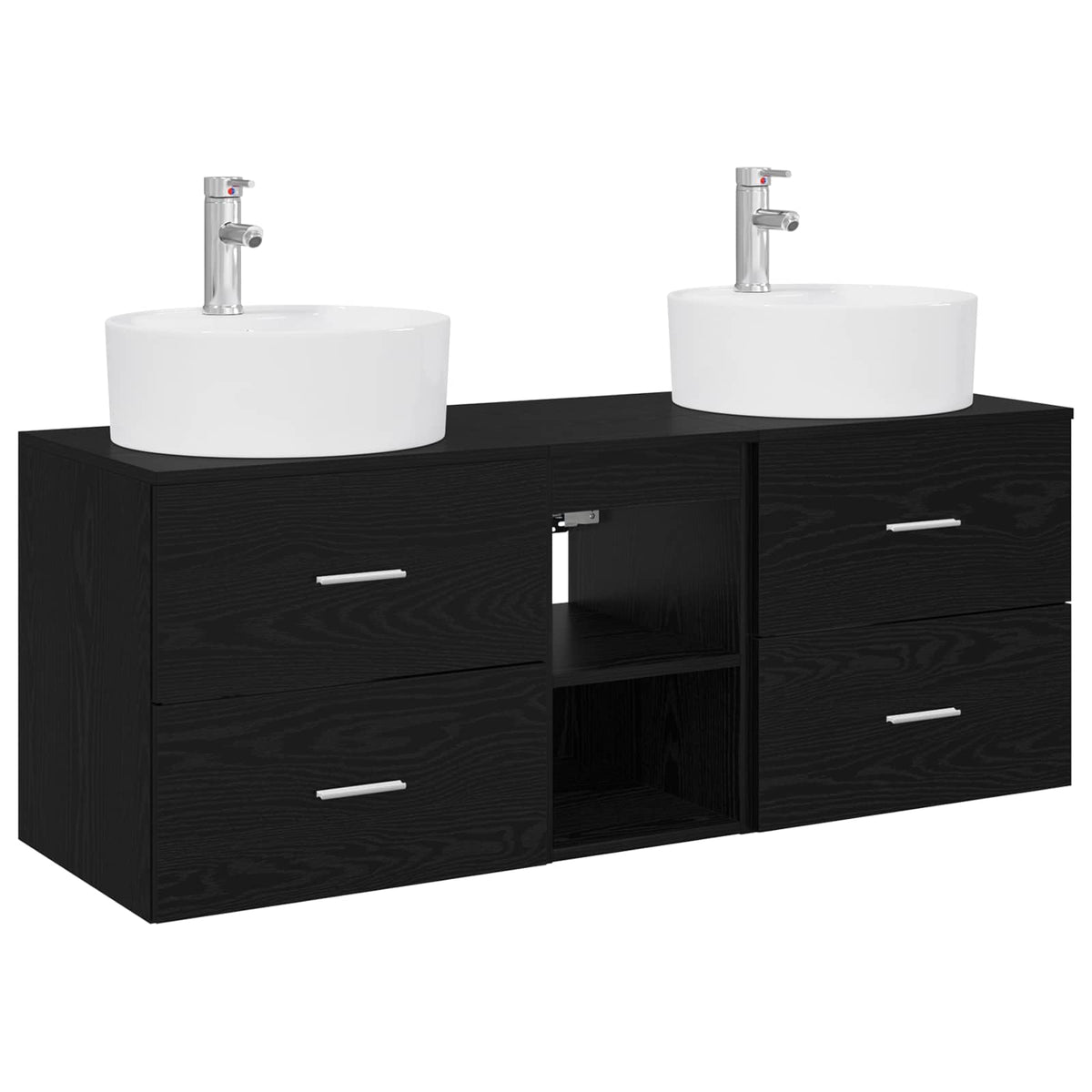 Set ormarića za kupaonicu 3 kom. Crna 49,5 x 44,5 x 65 cm