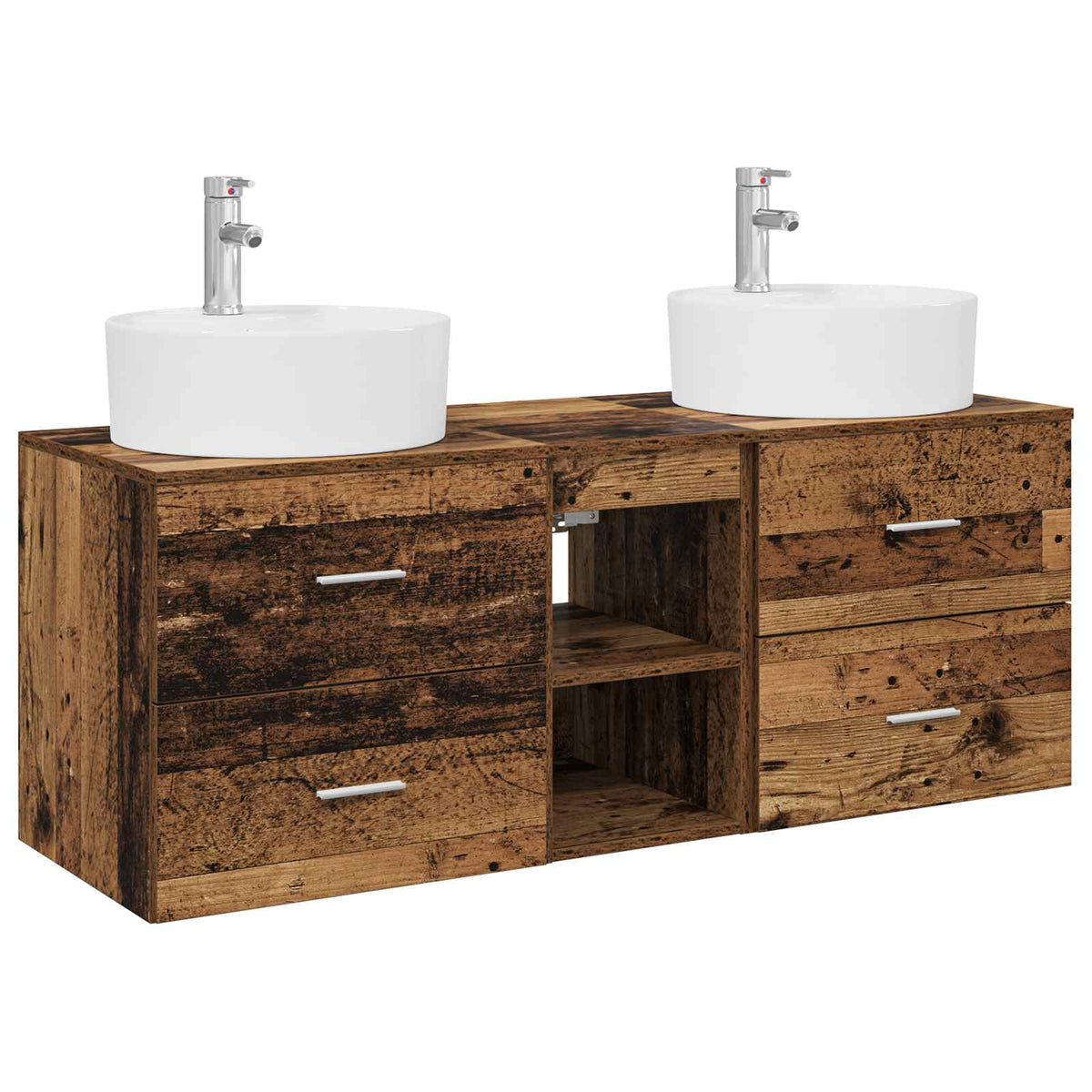Set ormarića za kupaonicu 3 kom. Staro drvo 49,5 x 44,5 x 65 cm
