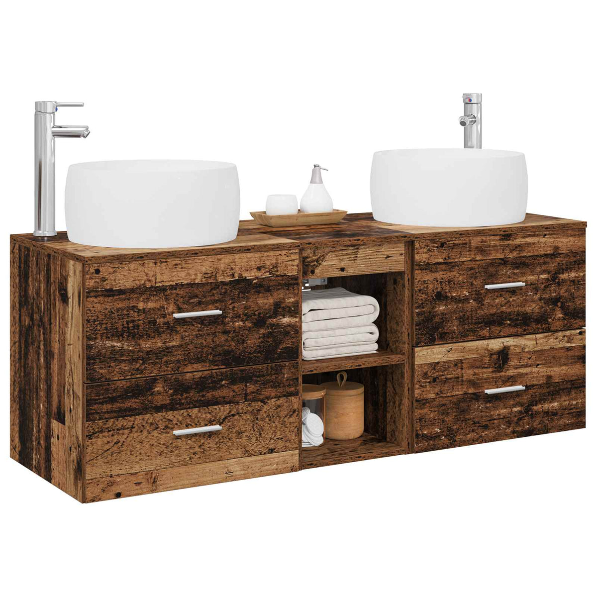 Set namještaja za kupaonicu 3 kom. Staro drvo Smeđa 49.5 x 44.5 x 66 cm