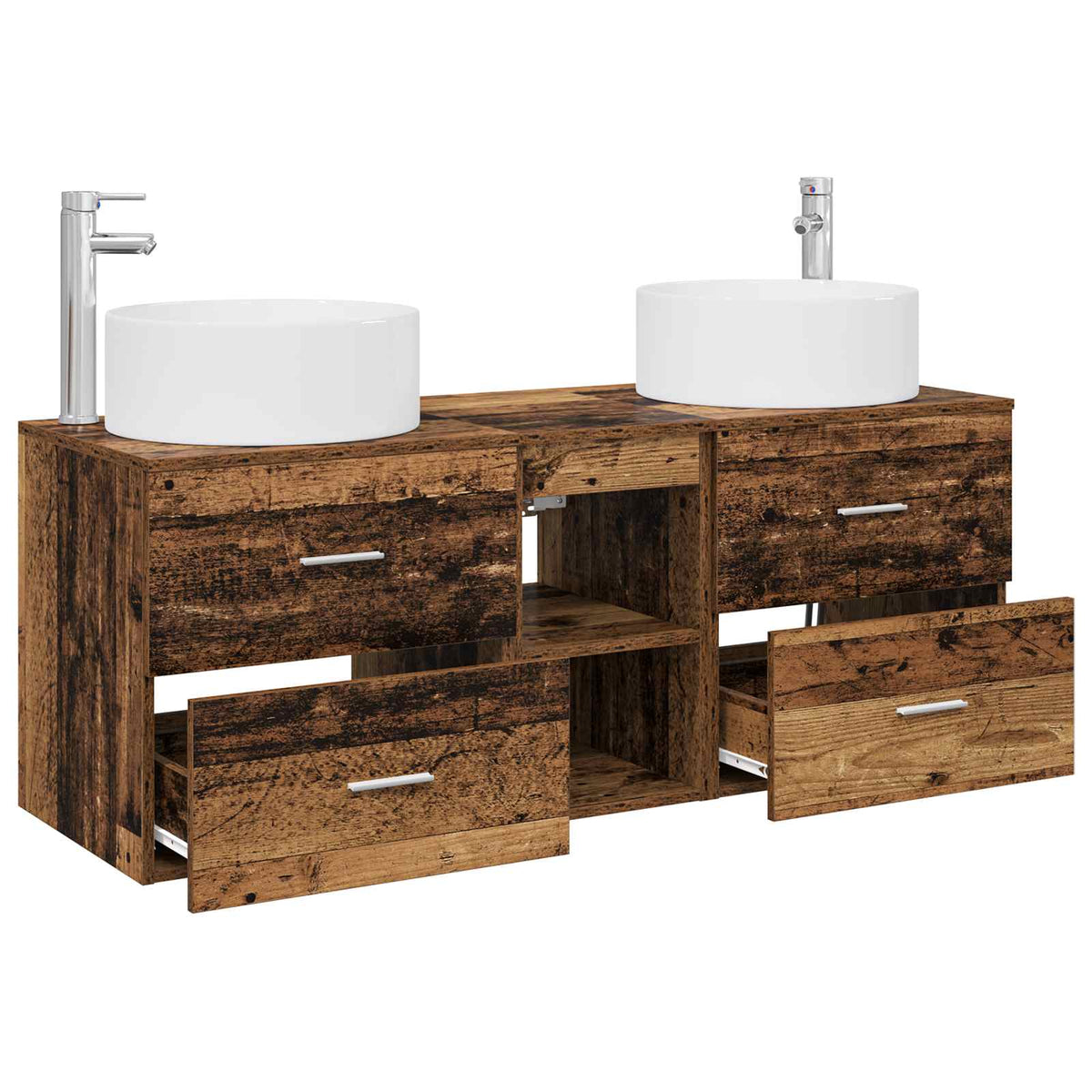 Set namještaja za kupaonicu 3 kom. Staro drvo Smeđa 49.5 x 44.5 x 65.5 cm