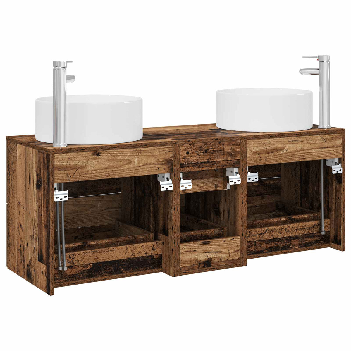 Set namještaja za kupaonicu 3 kom. Staro drvo Smeđa 49.5 x 44.5 x 65.5 cm