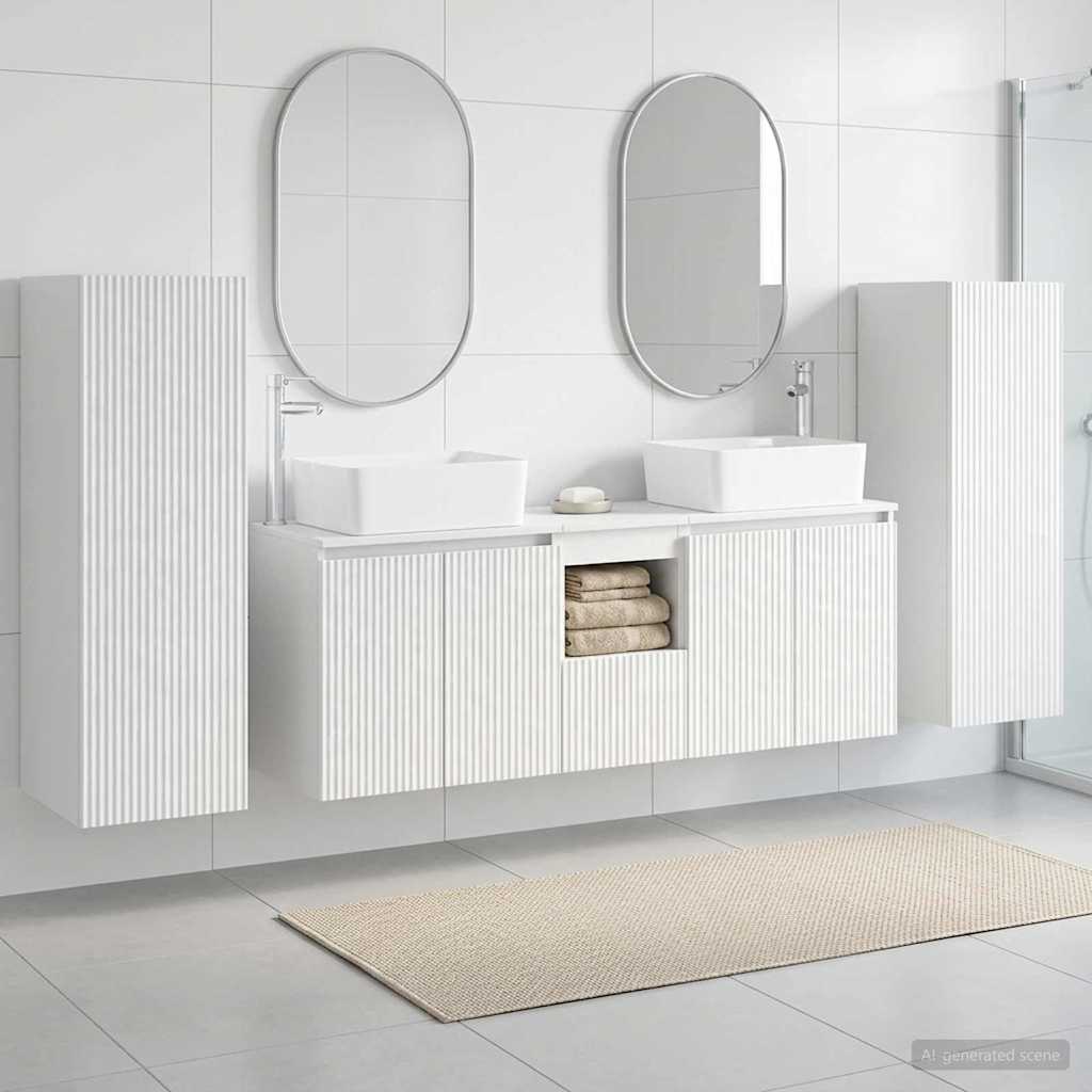 Set namještaja za kupaonicu 5 kom. Bijela visokog sjaja