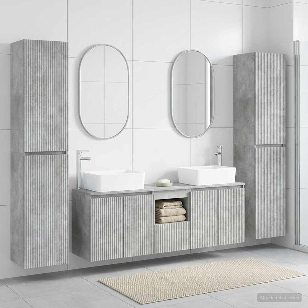 Set namještaja za kupaonicu 5 kom. Betonska siva 33 x 34.5 x 160 cm