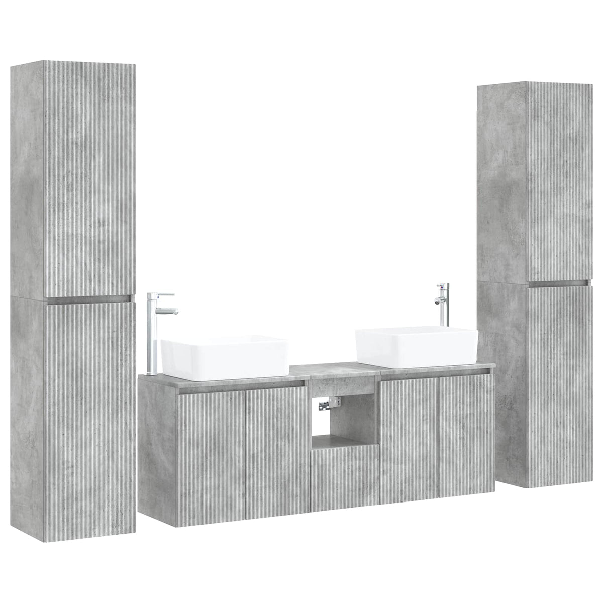 Set namještaja za kupaonicu 5 kom. Betonska siva 33 x 34.5 x 160 cm